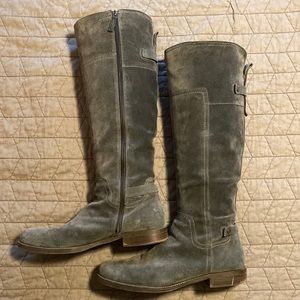 Gray suede Franco Sarto tall riding boot womens size 12